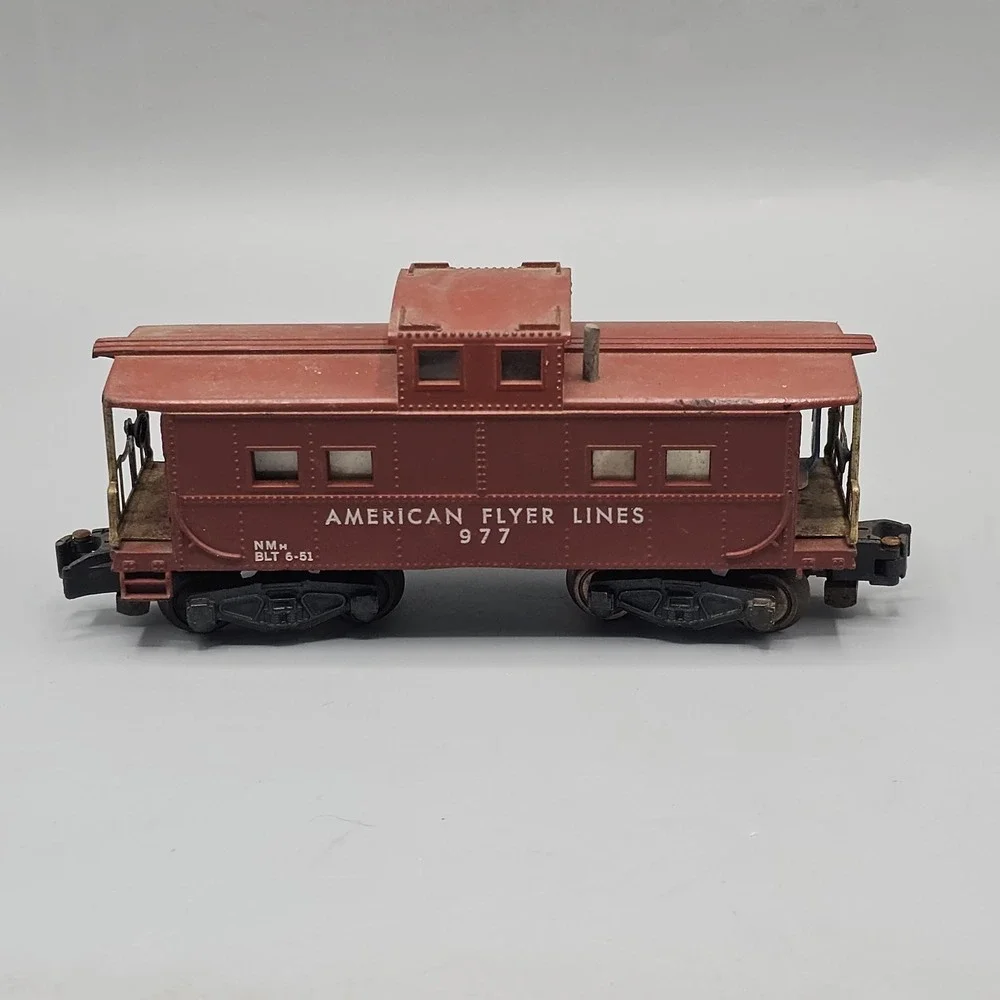 Vintage American Flyer S 977 Lighted Action Caboose w/ Metal Brakeman Untested